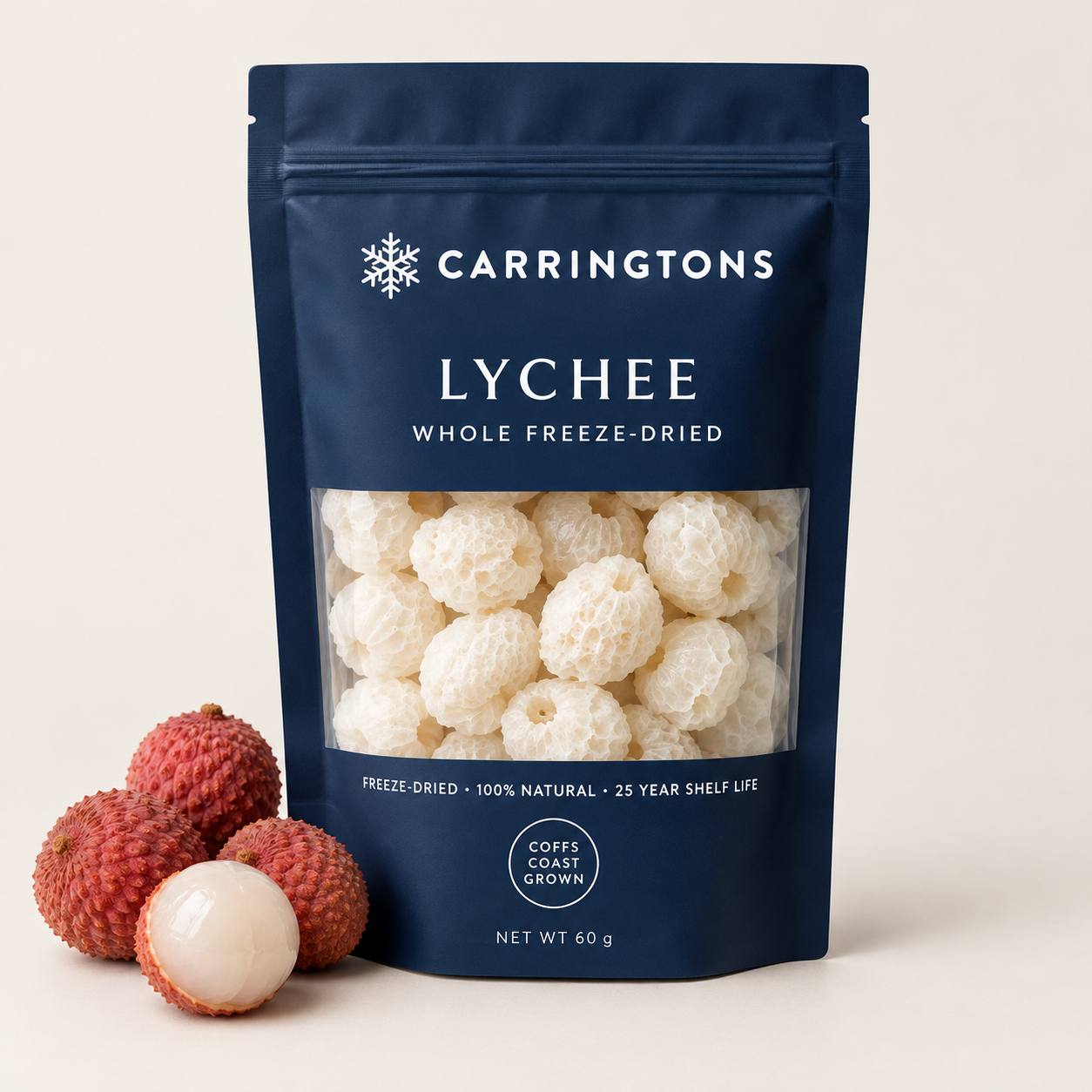 Lychee CARRINGTONS packaging mockup